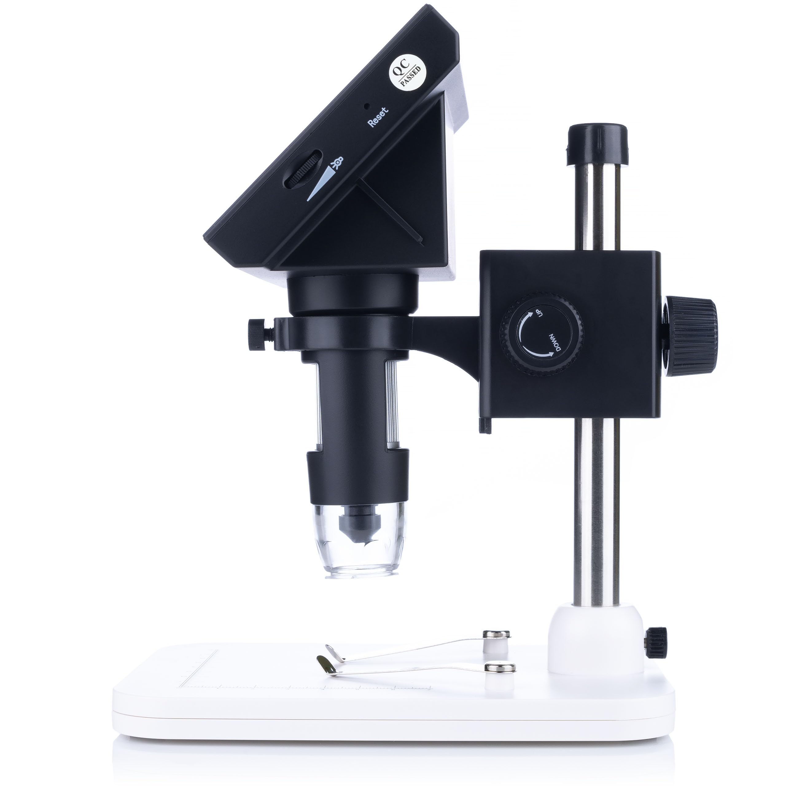 Rosfix Microscopio Digital DM3-Z01B049 - Pantalla LCD 4.3" 50X-1000X 1080P 8 LED USB MicroSD | Para Electrónica, Joyería, Biología | Microscopio Portátil Profesional