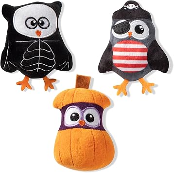 Fringe Studio, OWL-O-WEEN Small Plush Dog Toy 3PCS Set, PetShop Collection 289404