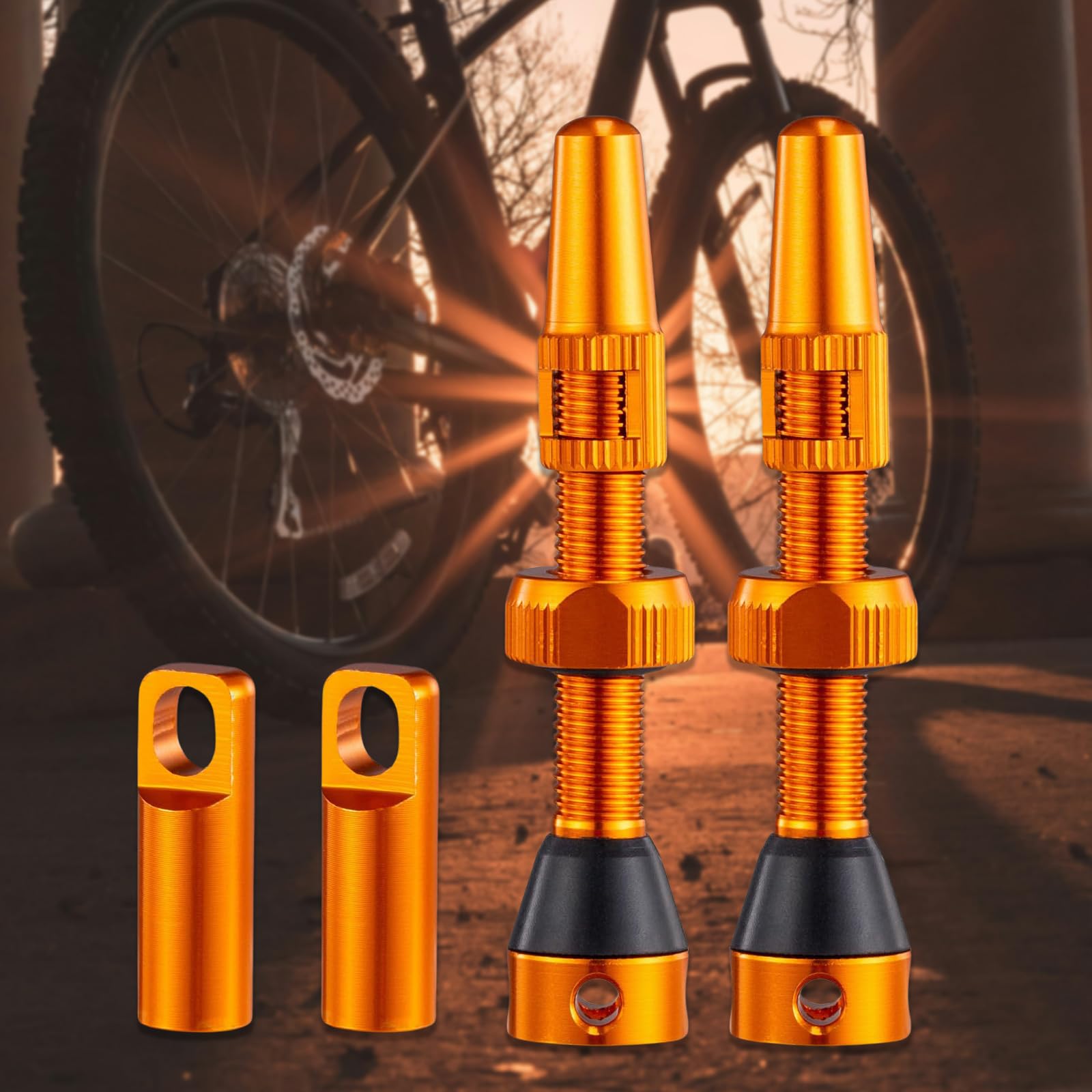 Accessoire Vélo Route Vtt Tiges De Valve Presta MUQZI 60 Mm - - Avec Outil Et Bouchons - Noir Kit Tubeless Vélo