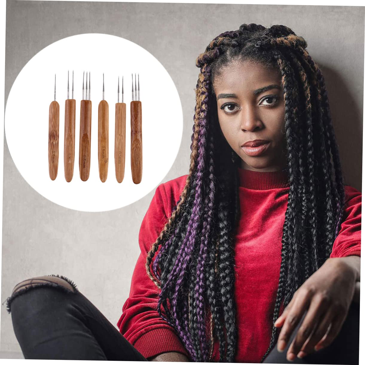 Ciieeo 2 Sets Haarstyling-hilfe Häkelnadeln Stricknadeln Für Dreadlocks Häkelwerkzeuge Bequem Zu Handhaben 6 Stück * 2