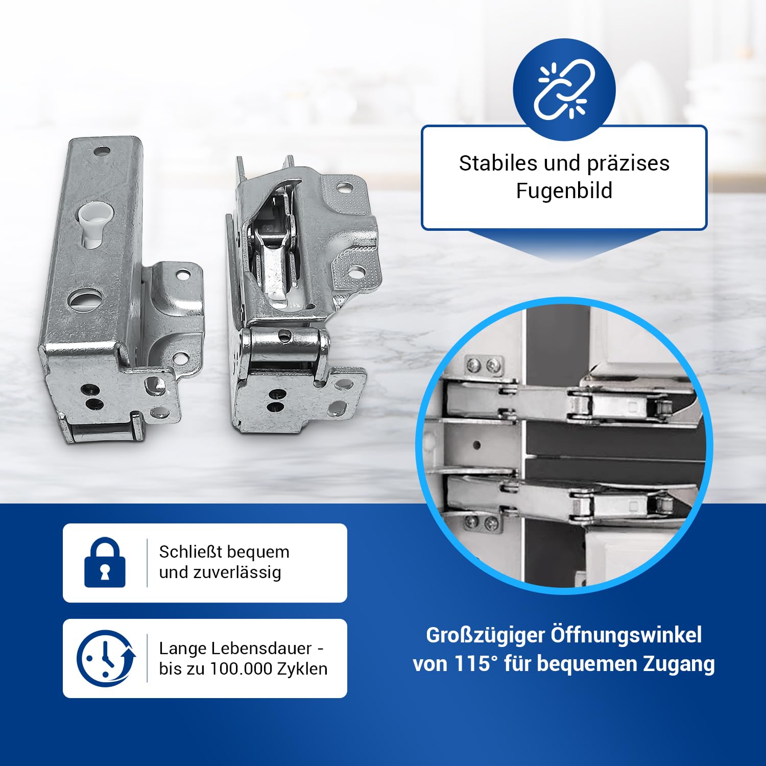 VIOKS Set di cerniere per porta superiore + inferiore di ricambio per Whirlpоol Bauknеcht Ignis 481231018626 488000636779 Indesit Hotpoint C00312450 Cerniera per porta del frigorifero con kit di