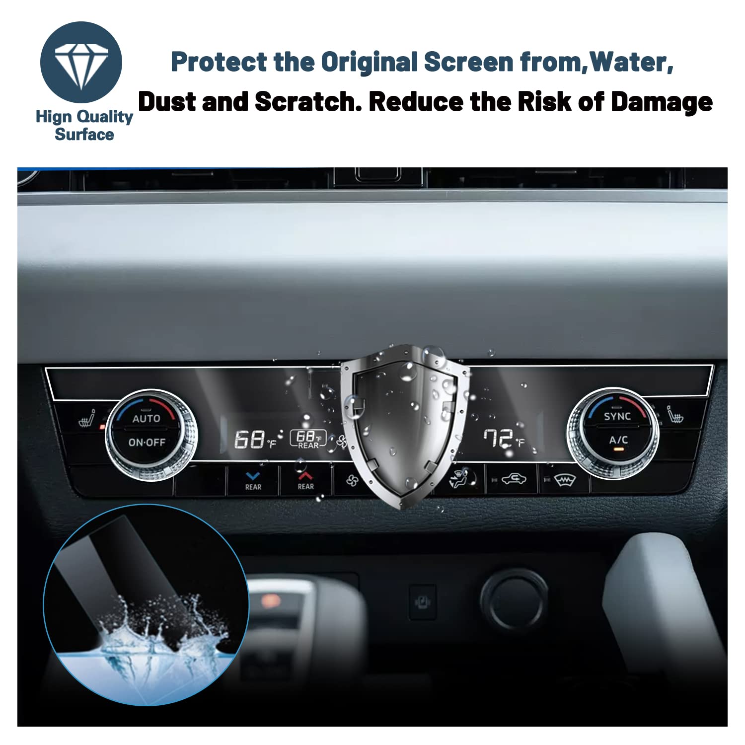 Mitsubishi Outlander Air Conditioner Screen Protector - 2PCS Nano Films Compatible with 2022-2026 Mitsubishi Outlander PHEV/SE/SEL/SE TECH/SEL Touring Models - 5