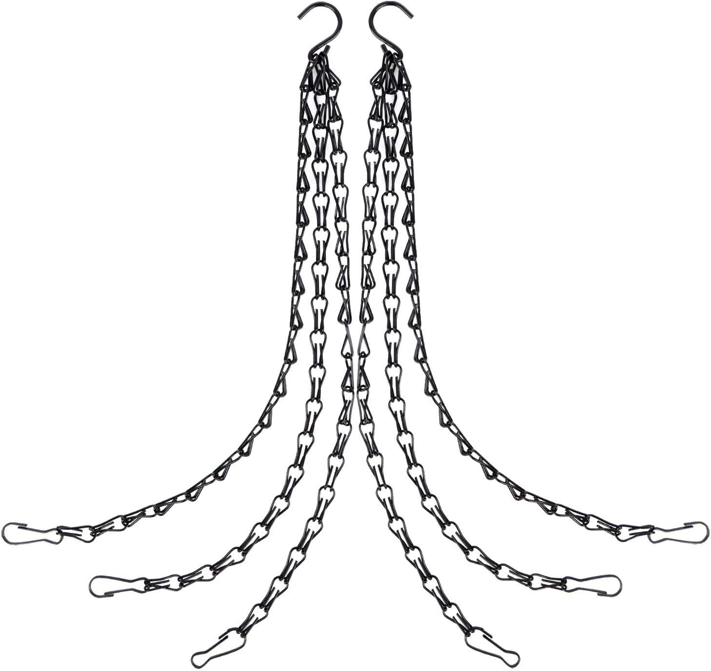 Hanging Chain, Heavy Duty 22 Inch Hanging Flower Basket Galvanized Replacement Chain -3 Point Garden Plant Hanger for Outdoor or Indoor