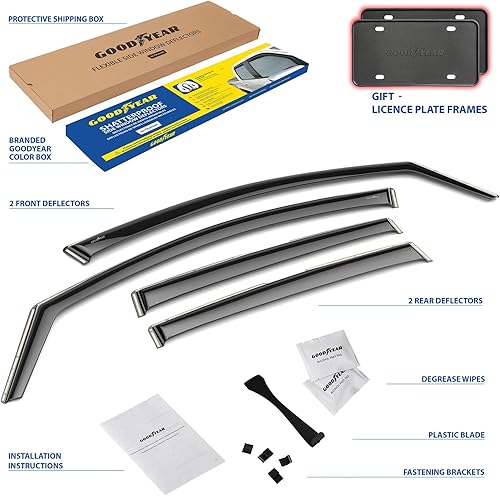 Miniatura 6 de Goodyear Deflectores de ventana inastillables en el canal para Subaru Impreza 2017-2023 Hatchback, protectores de lluvia, viseras de ventana para