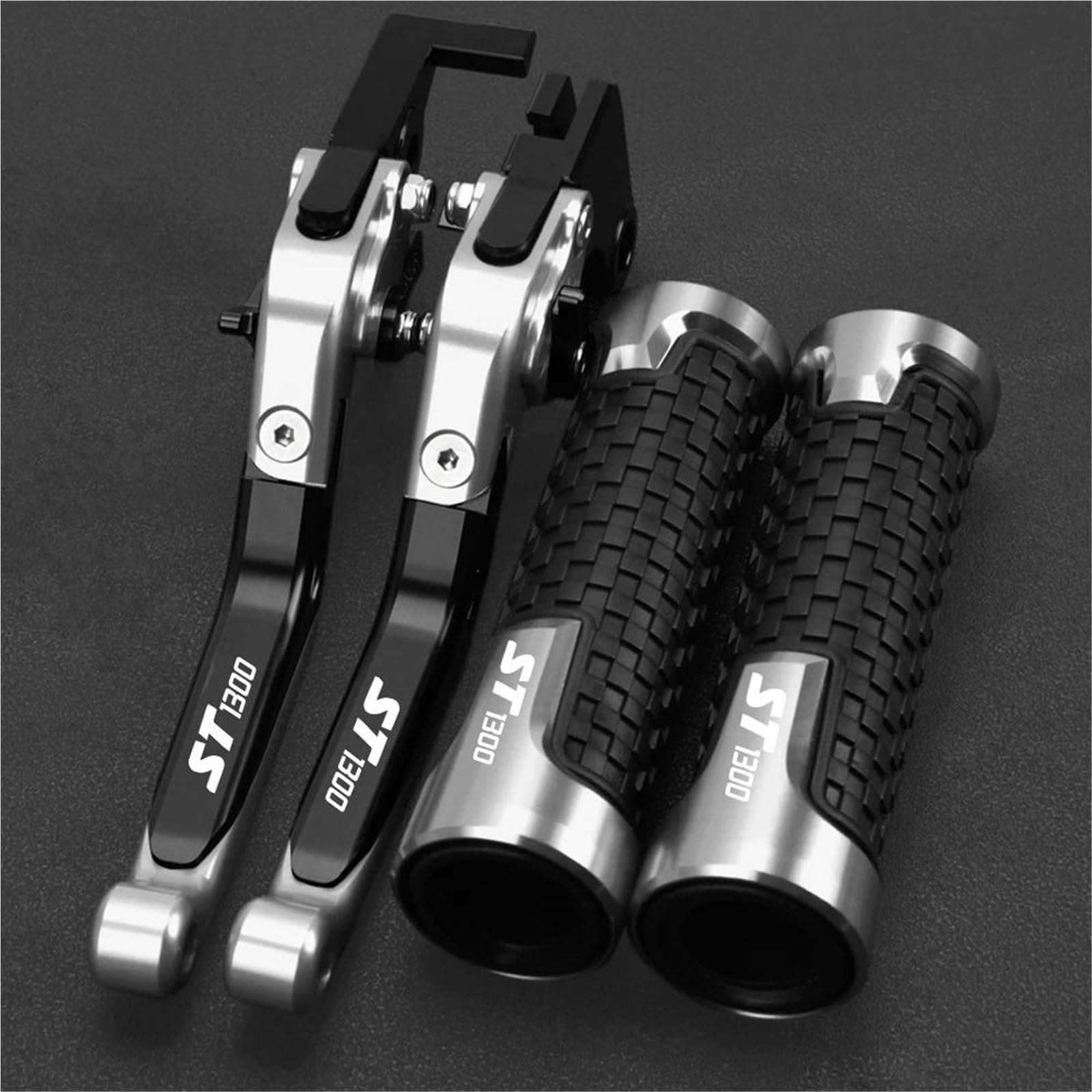Tgvselpj Black1 Motorcycle Part Motorcycle Parts Adjustable Pivot Brake Clutch Levers Control Handles For H-Onda St1300 St1300a 2003-2007(Black1)