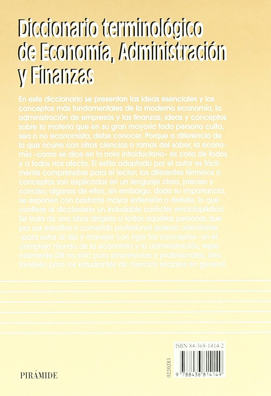 Diccionario terminológico de Economía, Administración y Finanzas (Economía y Empresa)