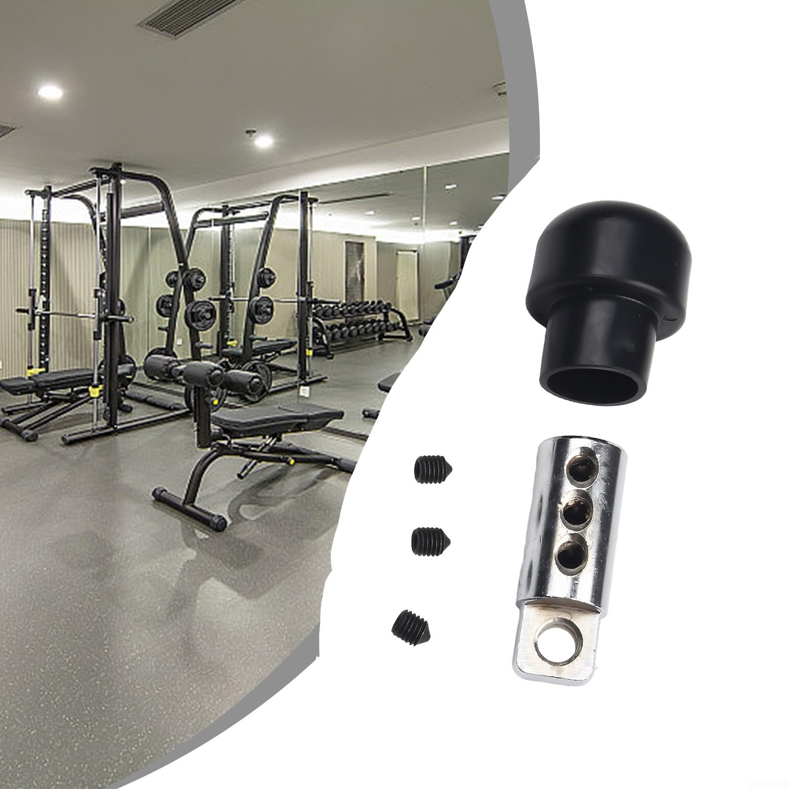 Tappo e connettore per cavo da palestra, terminale a sfera in gomma con anima in acciaio, vite esagonale per cavi di diametro 5-6 mm, accessorio per attrezzature per il fitness (1 set)