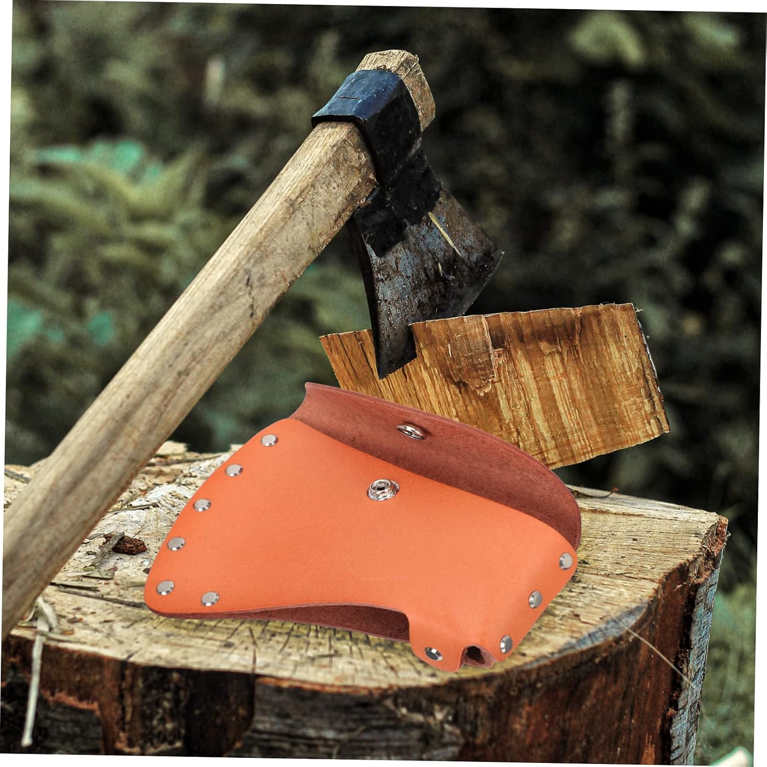 1piece Axe Sheath Leather Protective Cover Portable Hatchet Protector for Outdoor Adventures and Functional Ax Head Case for Camping Hiking and Use