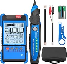 Network Cable Tester with NCV, Poe Cable Tracker Ethernet Cable Finder for Cable CAT5 CAT5e CAT6 Cat7 Cat8 Wire Tracker Test Fault Distance Location and Length Measurement for Telephone Line