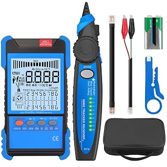 Cable Tester PoE & NCV | Multifunction Network Cable Tester with LCD | Cable CAT5 CAT5e CAT6 Cat7 Cat8 Wire Tester | Test Length Measurement for Network Cable