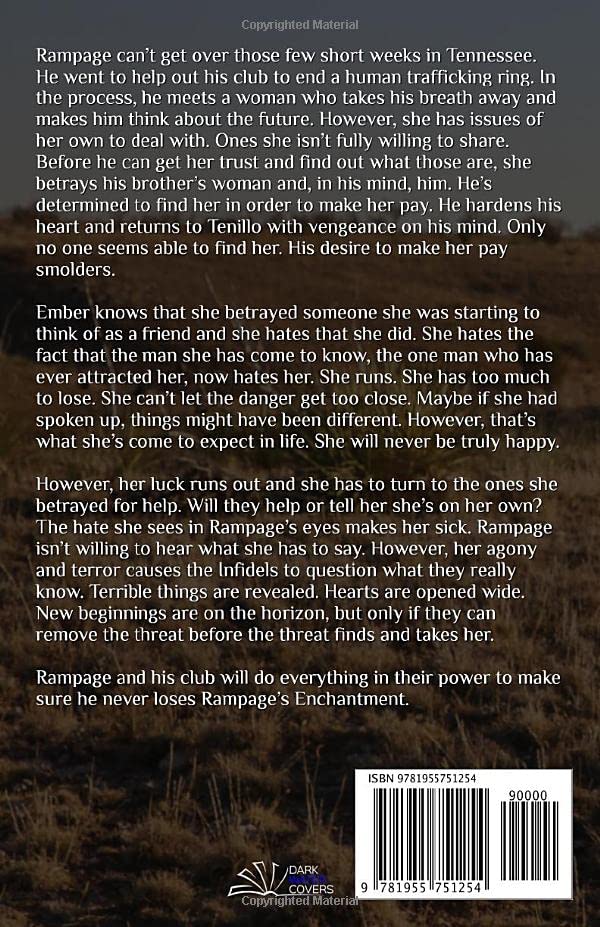 Back cover of Rampage's Enchantment, displaying the book's description and ISBN barcode.