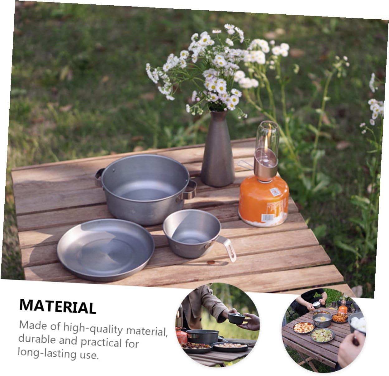 1pc Portable Bbq Plate Multipurpose Stainless Steel Dinner Plate for Camping Picnics Outdoor Activities Easy to Clean for Vegetables Fruits and Snacks