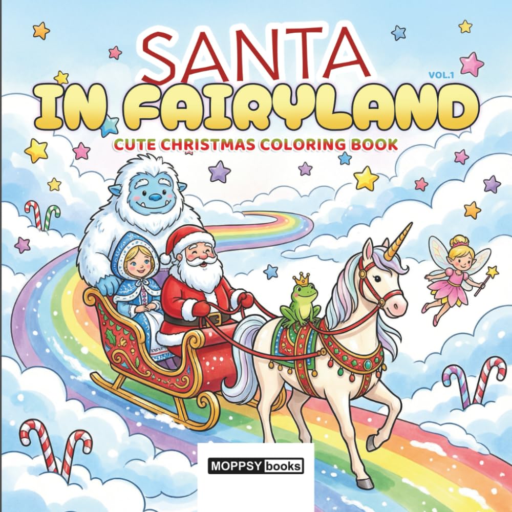 Santa in Fairyland: Cute Christmas Coloring Book