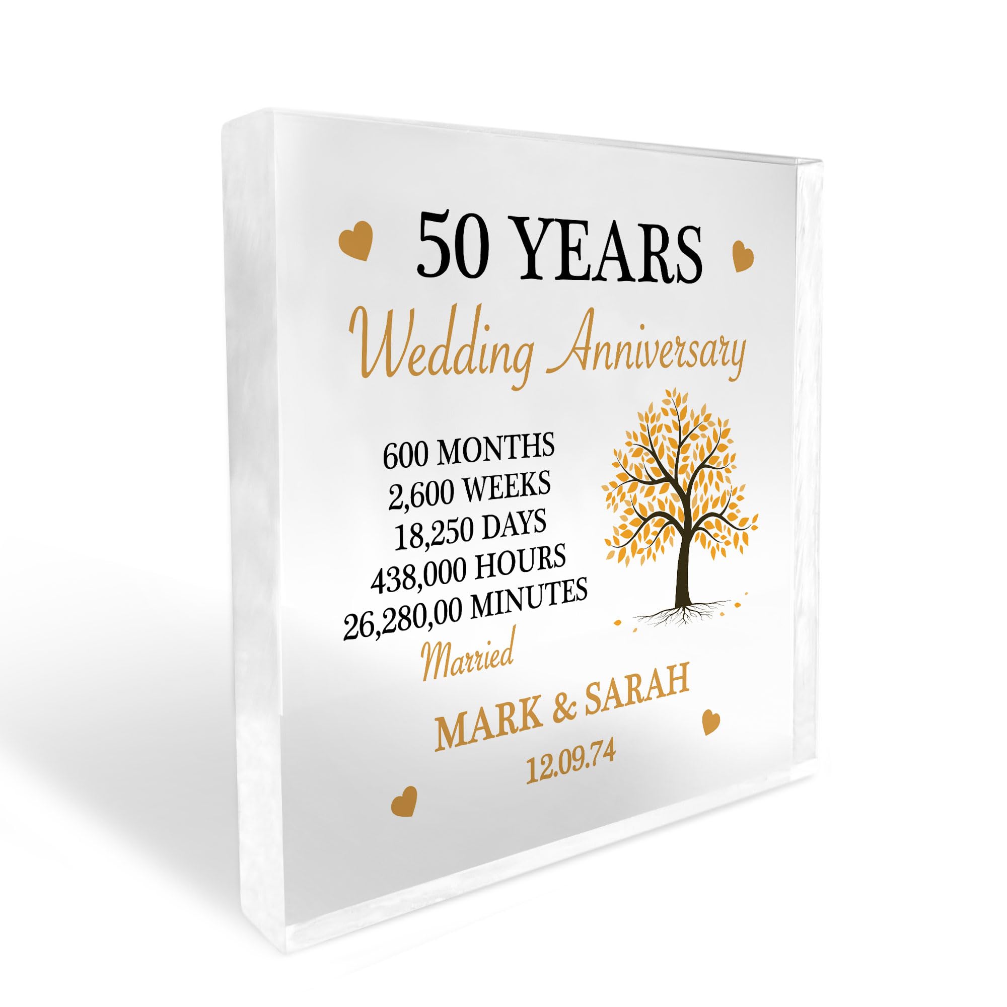 Red Ocean Personalised 50th Wedding Anniversary Ruby Wedding Anniversary 50 Years Married Husband Wife Gifts Mr And Mrs Gift Keepsake