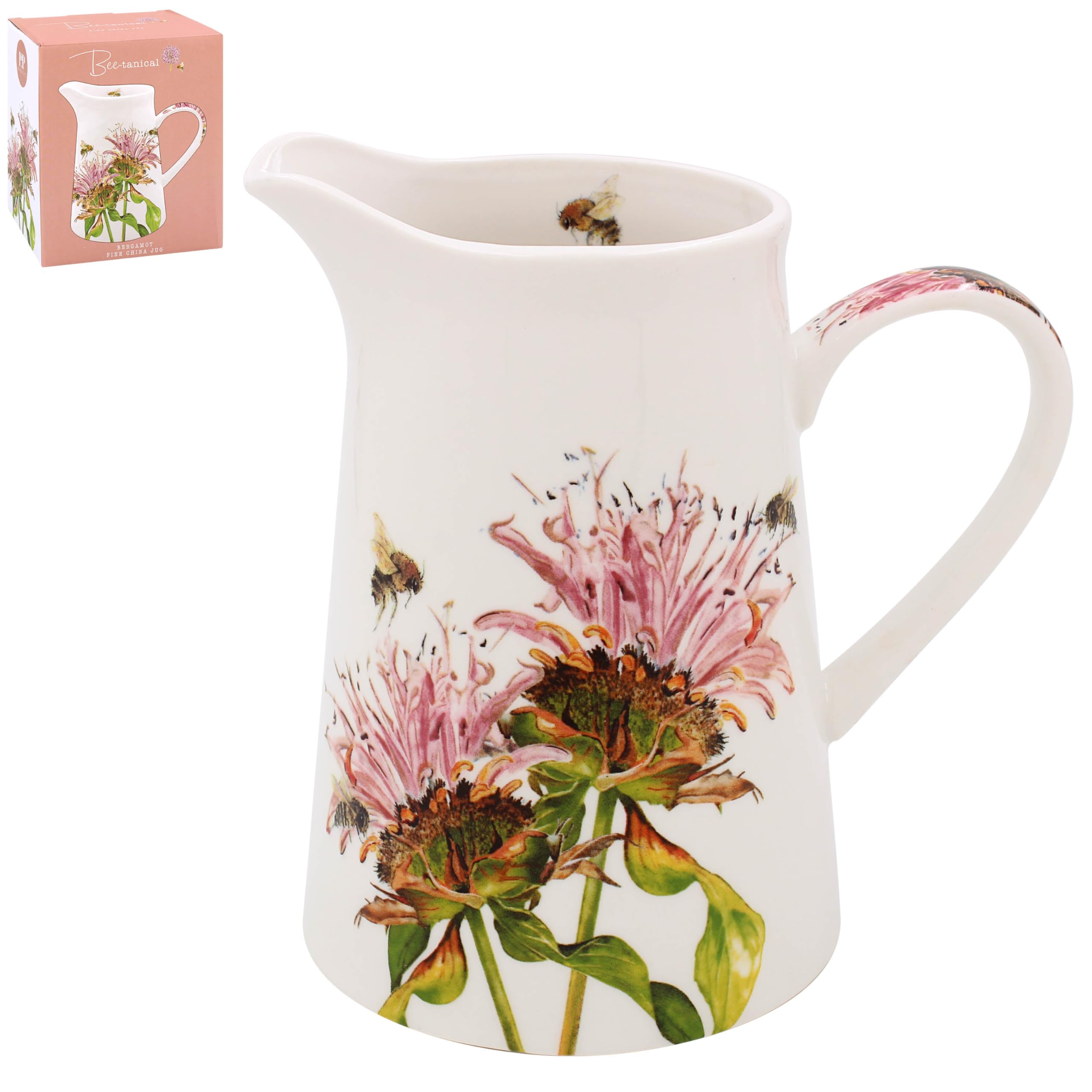 The Leonardo Collection Bergamot Lesser & Pavey Sarah Boddy Beetanical Jug | Ceramic Or Glass For Kitchen Use | Beautiful Cream Or Milk Jug For Daily Needs | Versatile Water Jug