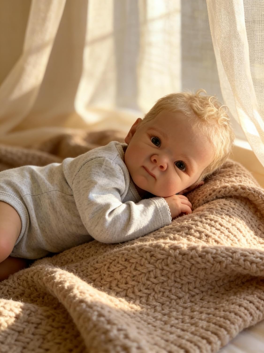 Zero Pam Realistic Reborn Baby Dolls Silicone Full Body Boy Bettie, 18 Inch Anatomically Correct Reborn Babies, Life Like Newborn Toddler Dolls that Look Real with Blonde Hair for Kids 3+