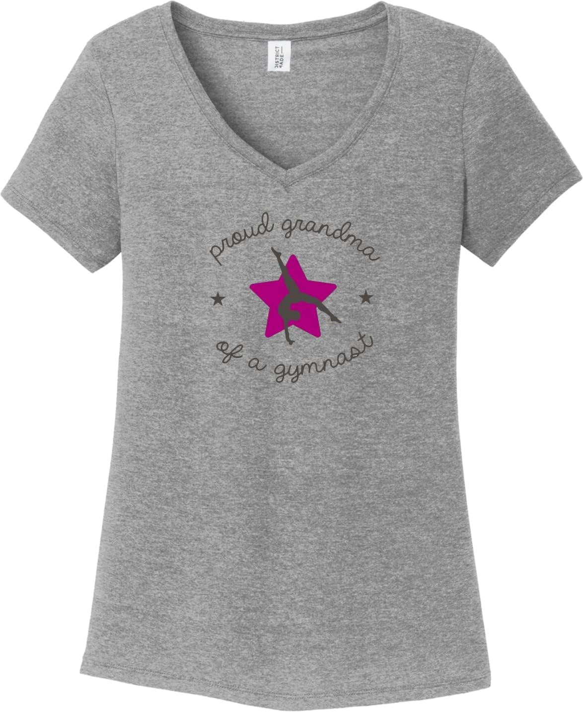 Gymnastics Proud Grandma of a Gymnast Womens Tri Blend V-Neck T-Shirt