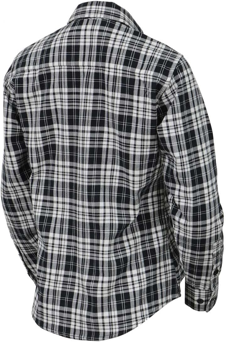 Milwaukee Leather MNG21615 Women's Black and White Long Sleeve Cotton Flannel Shirt