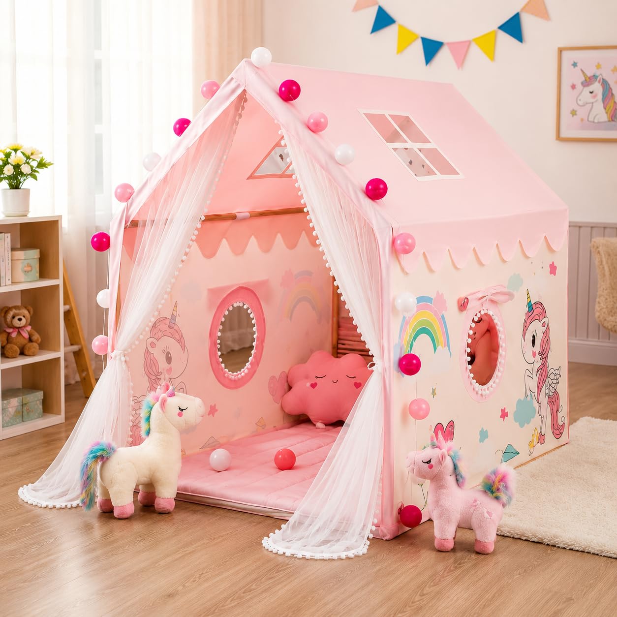 Unicorn Play Tent House for Kids - Indoor Outdoor Fun -5