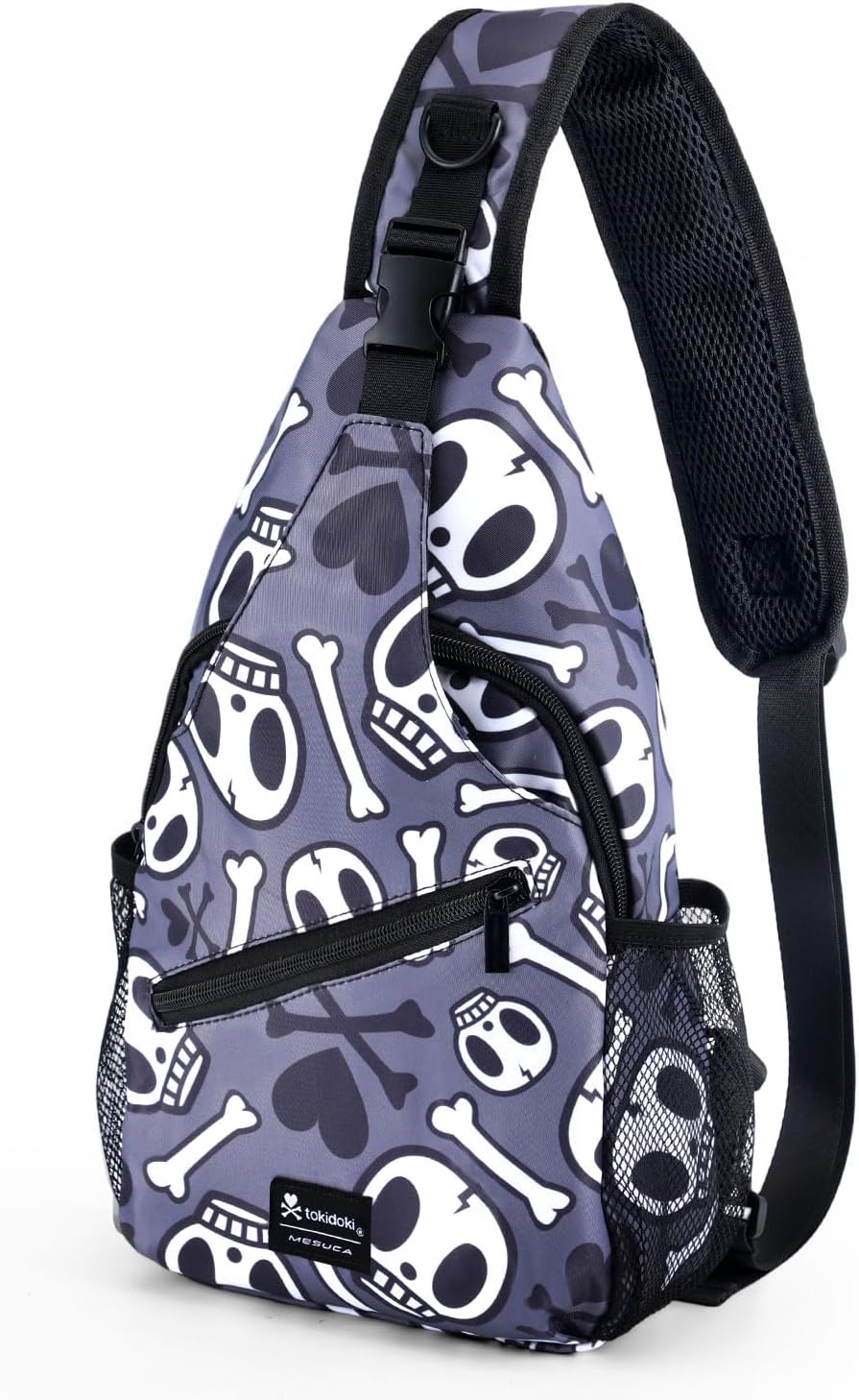 tokidoki Licensed Large Sling Bag Crossbody Chest Pack for Travel & Daily Use – Adjustable Strap, Breathable & Water‑Resistant Daypack for Women & Men, Cute Unicorno Cartoon Design