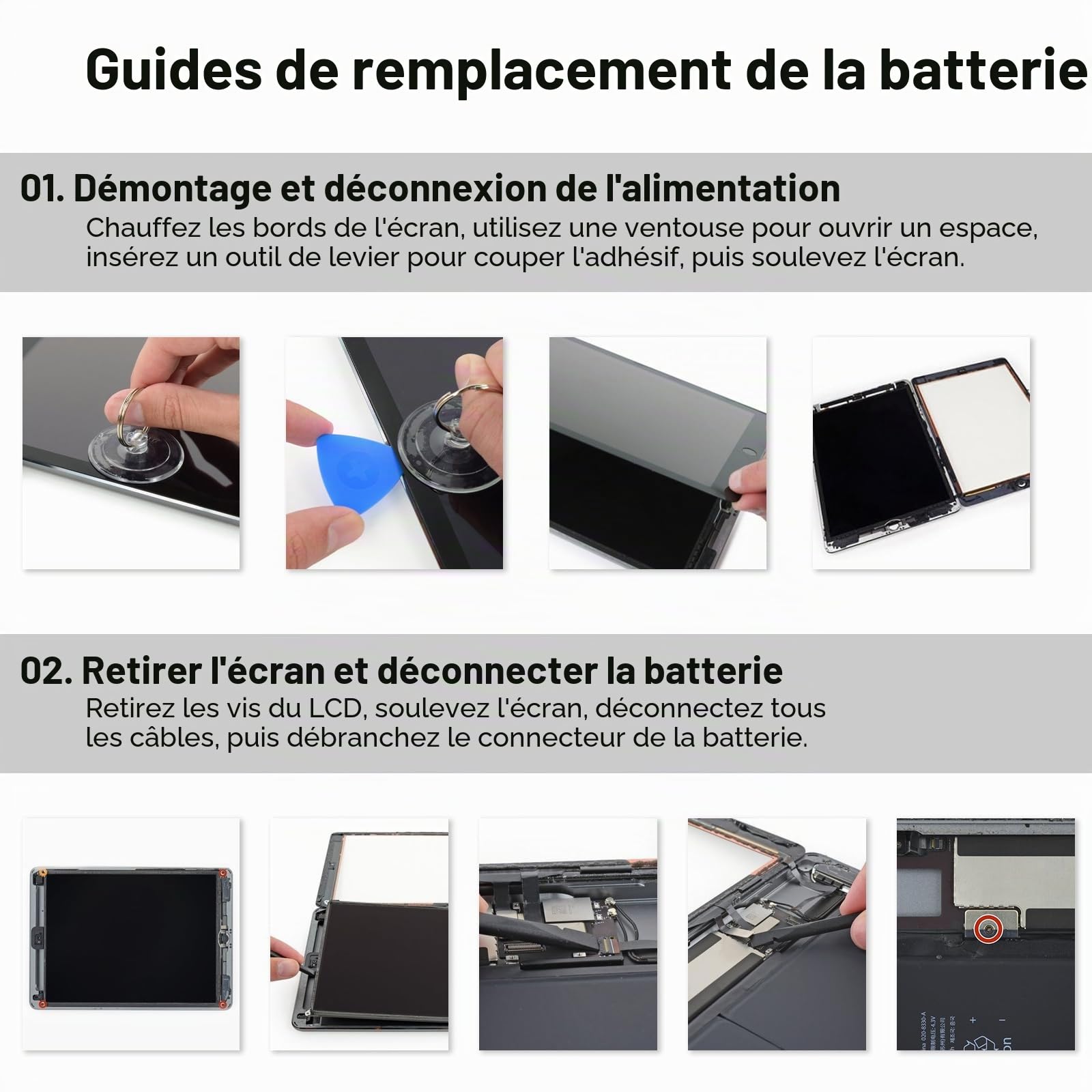 K KYUER A1484 Tablet Batterie pour iPad 5 6 7 8 9 Gen Air 1 2013