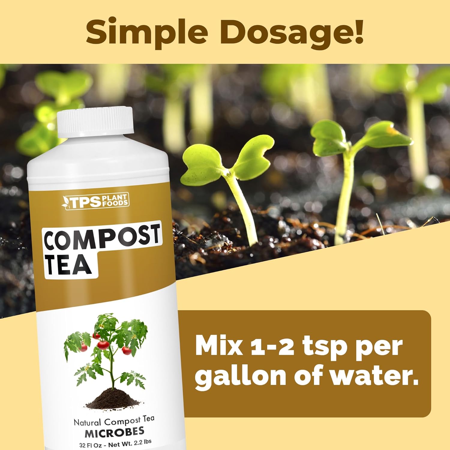 Compost Tea – Liquid Microbial Supplement for Living Soil, Better Nutrient Uptake & Stronger Plants, 32 oz