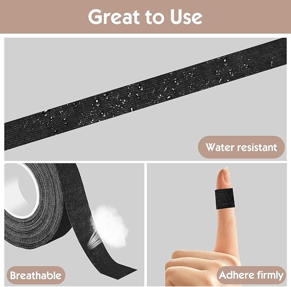 Samulee 4 Rouleaux de Finger Tape, 1,5cm de Large Boulder Tape, Ruban Escalade, Ruban Adhésif Doigt pour Bouldering Basketball Tennis Volleyball Handball Musculation (Noir + Gris) - 3