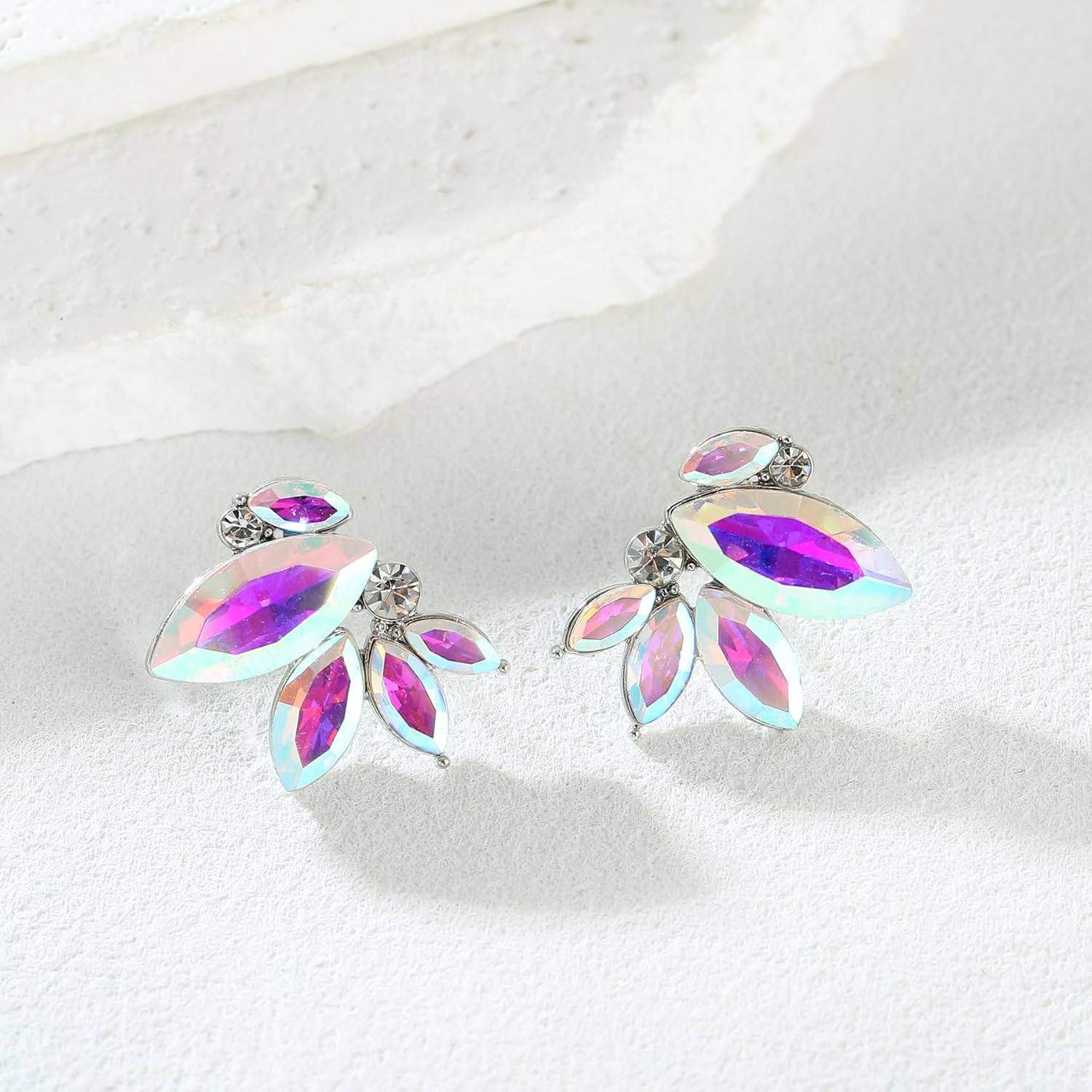 Sparkly Rhinestone Drop Earring Dainty Faux Crystal Earring Studs for Women Wedding Prom Party - Image 5