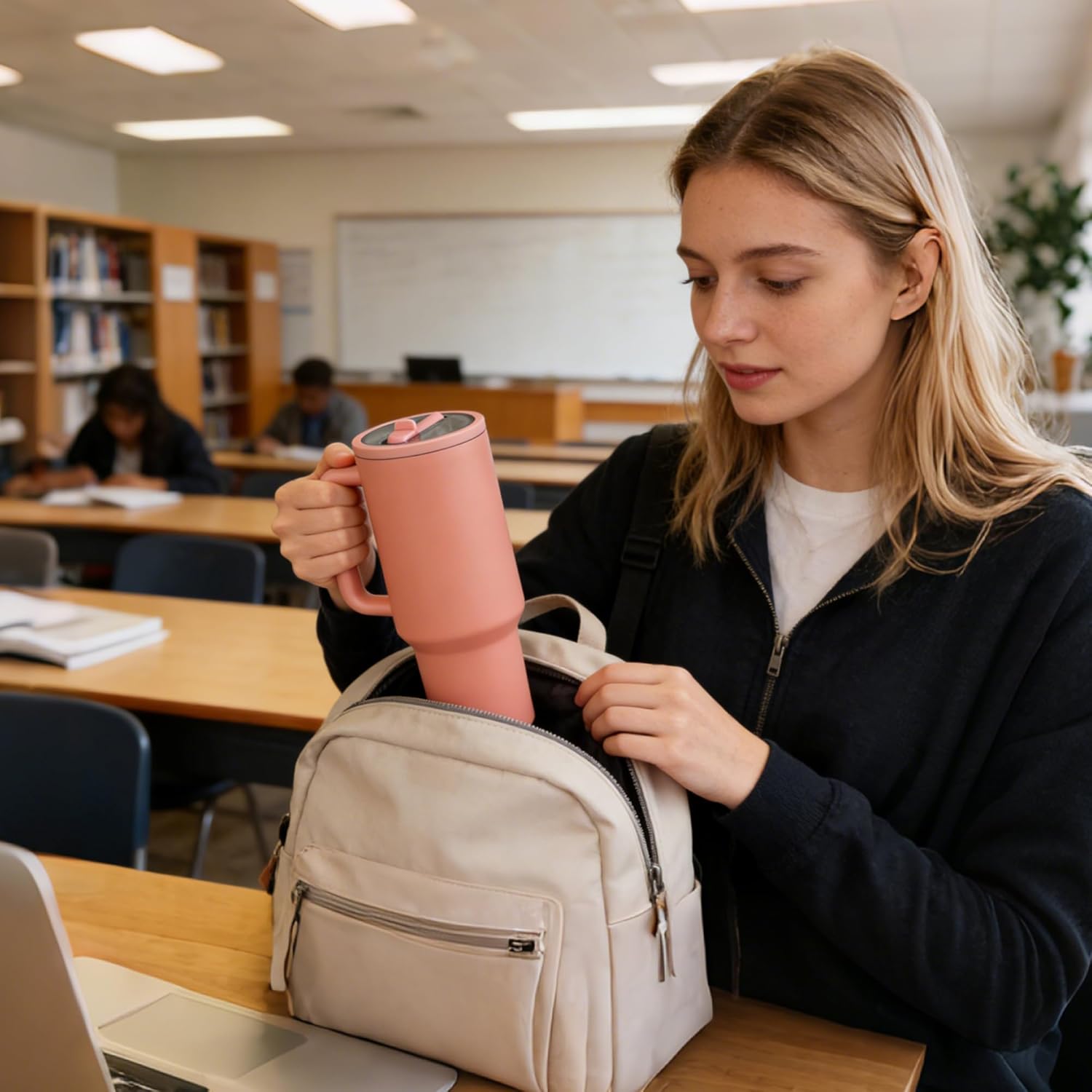 40 oz Insulated Tumbler with Handle and Straw,100% Leakproof Stainless Steel Water Bottle Travel Mug,Valentine's Day Tumbler,Gifts for Men & Women,Cup Holder Friendly,BPA-Free (reddish-rust) - Image 9