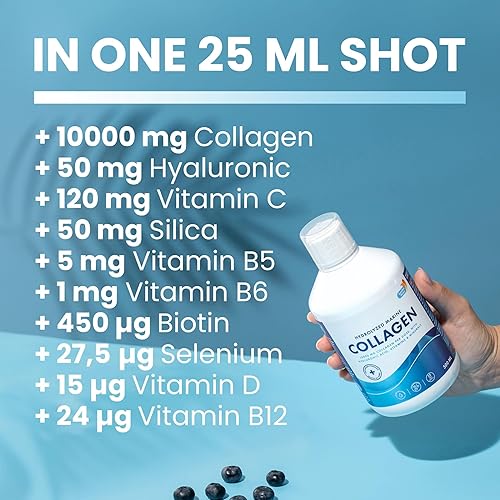 Miniatura 4 de Swedish Nutra - Suplemento líquido de colágeno marino hidrolizado de 10,000 mg - 16.9 fl oz, suministro para 20 días Ácido hialurónico, biotina