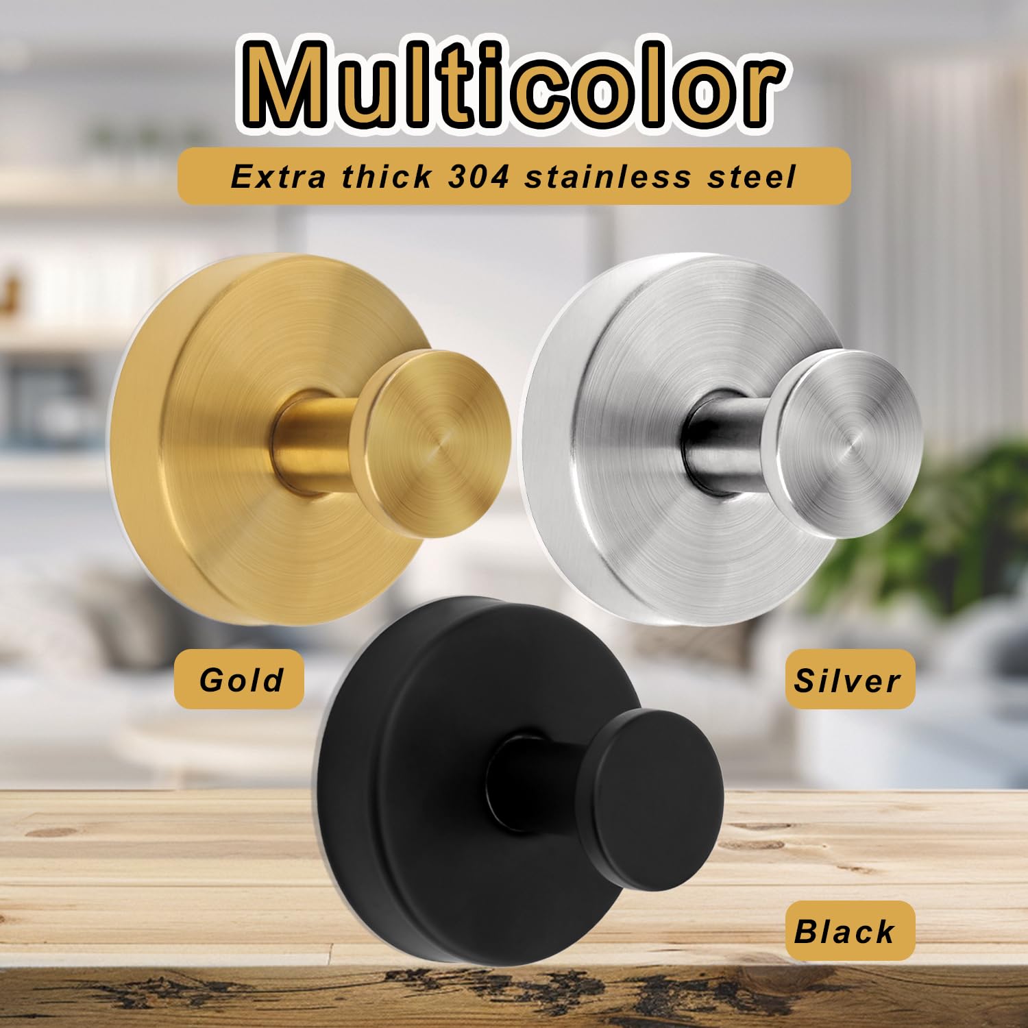 2 Pcs Stainless Steel Suction Cup Hooks - Shower Bathroom Towel Hooks For Glass