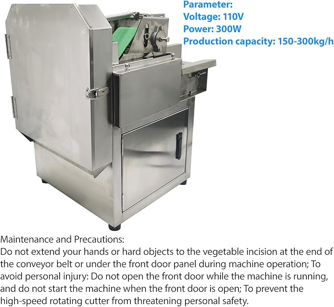 Cortadora Eléctrica de Verduras Comercial 300W Acero Inoxidable miniatura 3