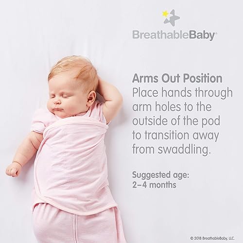 Miniatura 12 de BreathableBaby Manta y envoltura ajustable 3 en 1 de algodón suave de primera calidad para recién nacido, (bebés de 0 a 4 meses) – Estrella rosa