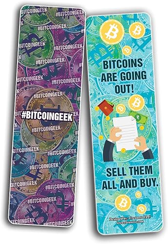 Miniatura 6 de Creanoso Divertidos marcadores de criptomonedas Bitcoin (5 juegos x 6 tarjetas)  Paquete de ahorro de valor, regalos de fiesta e incentivos para