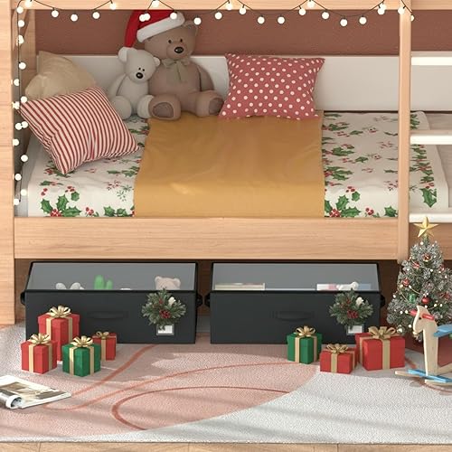 Miniatura 6 de Contenedores de almacenamiento debajo de la cama con ruedas, no requiere montaje, 10 pulgadas de altura, gran capacidad, contenedores de