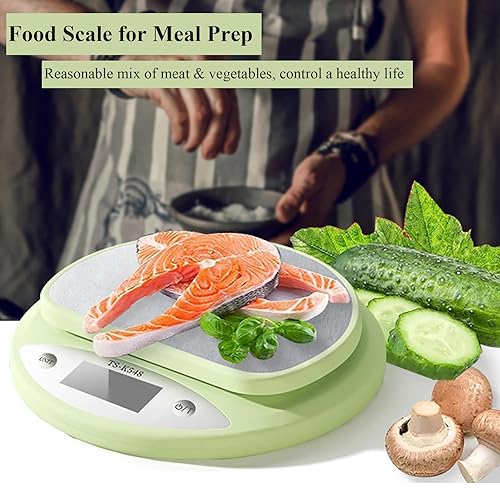 Miniatura 2 de Báscula de cocina bonita, báscula digital de alimentos con pantalla LCD, capacidad de 11 libras (11.0 lbs), medición precisa de peso de 0.03 oz (1