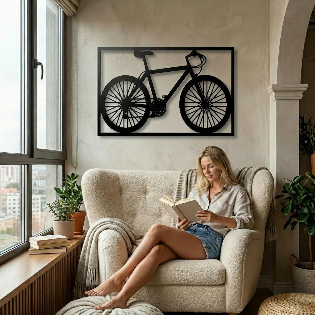 DEKADRON Decorazione da parete in metallo, decorazione da parete in metallo per ciclisti, regalo per amanti della bicicletta, decorazione per la casa, decorazione da parete, cartello in metallo per