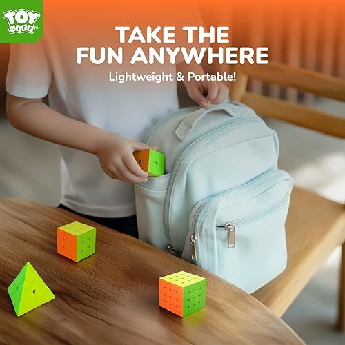 Vista 12 de STEAM Life Speed Cube - Juego de 3 cubos mágicos con cubos de velocidad de 3 x 3 y 2 x 2, cubo piramidal, colección Smoothly para niños, 3