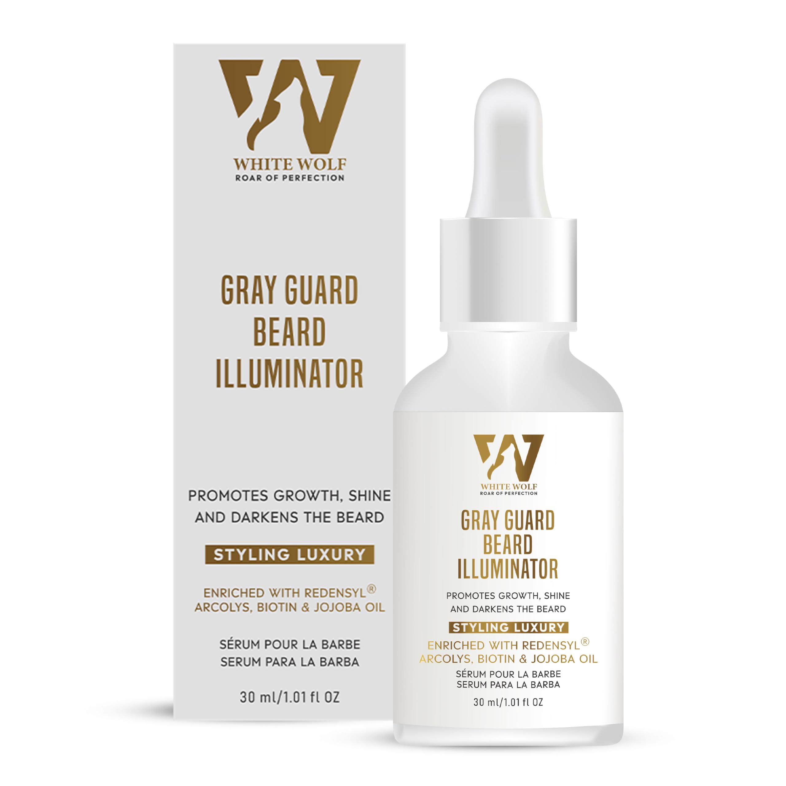White Wolf Gray Guard Beard Illuminating Serum For Men Beard Growth With Arcolys, Biotin, Redensyl & Caffeine, For Bread Growth & Anti Graying Beard Serum | 30 ML (B0CYCK6MGH) Amazon Price History, Amazon Price Tracker