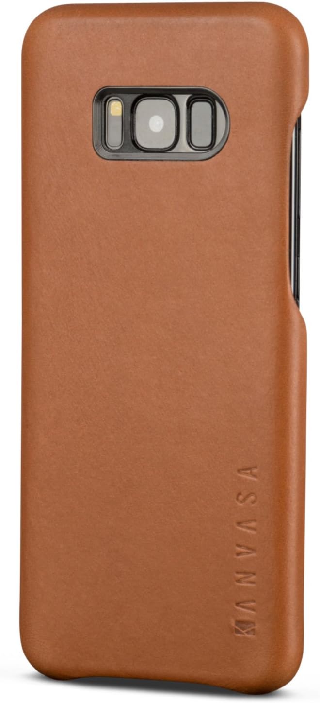 KANVASA Skin Leather Case Brown Compatible with Galaxy S8 Plus - Back Cover for The Original Galaxy S8+ - Luxury Pouch Made from Genuine Leather - Optimal Protection & Premium Leather - Ultra Thin