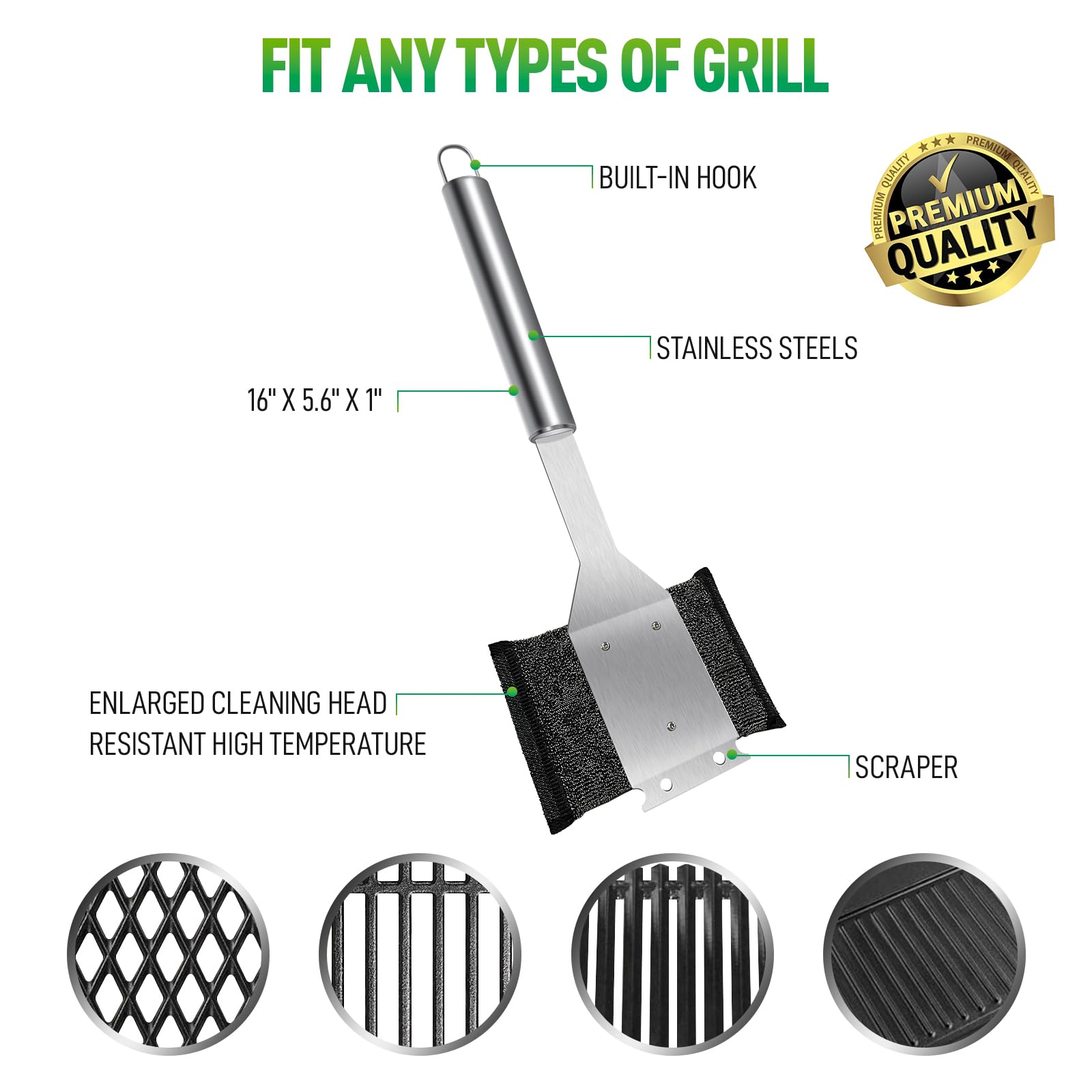 2 cepillos para parrilla, cepillo para parrilla sin cerdas, limpieza a vapor, cepillo para parrilla al aire libre, seguro y eficiente, cepillo para parrilla de barbacoa, para rejillas de hierro