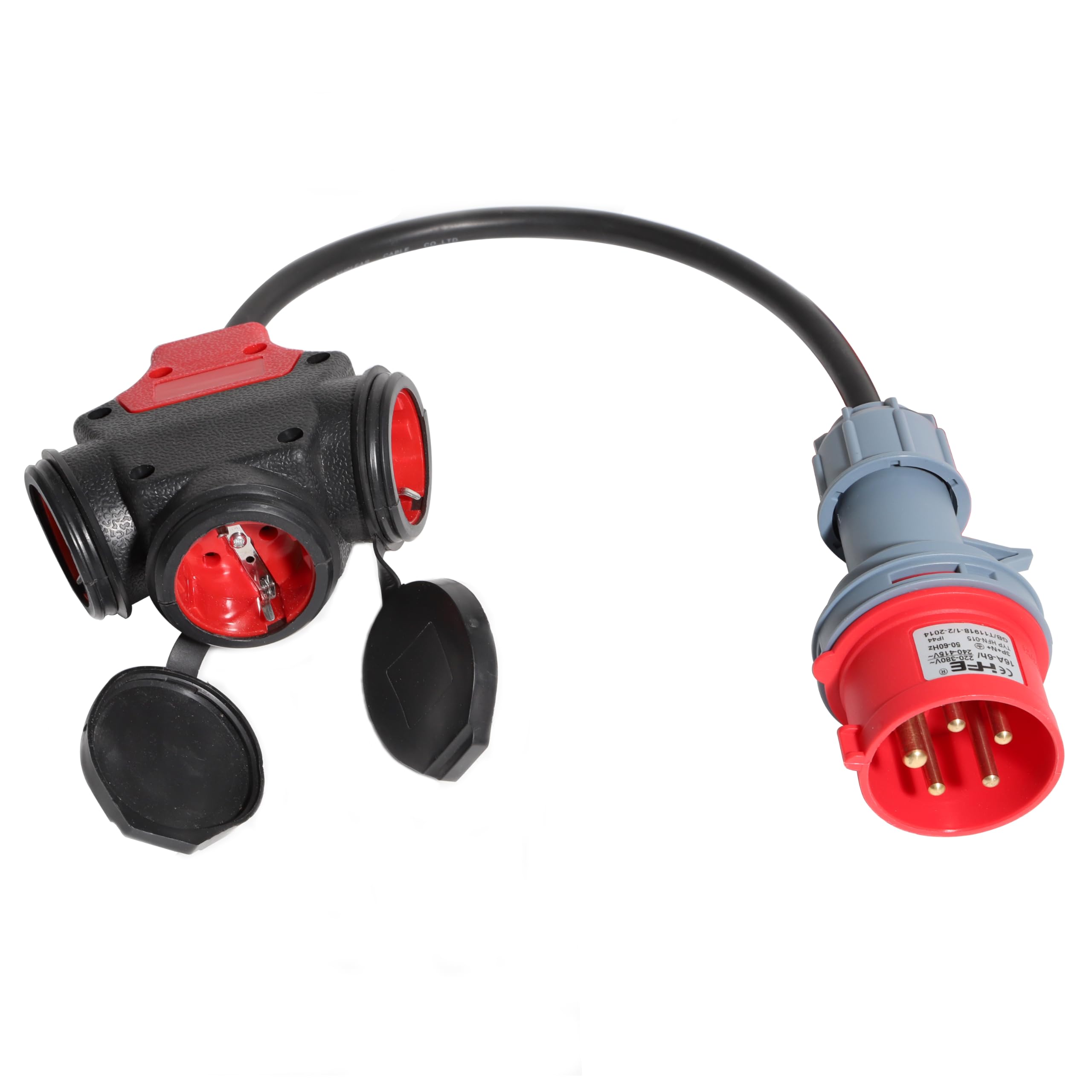 Adattatore CEE 16A A Schuko 220V - Cavo Gomma 0.5m, IP44, Per Cantieri E Esterno - Foto 6