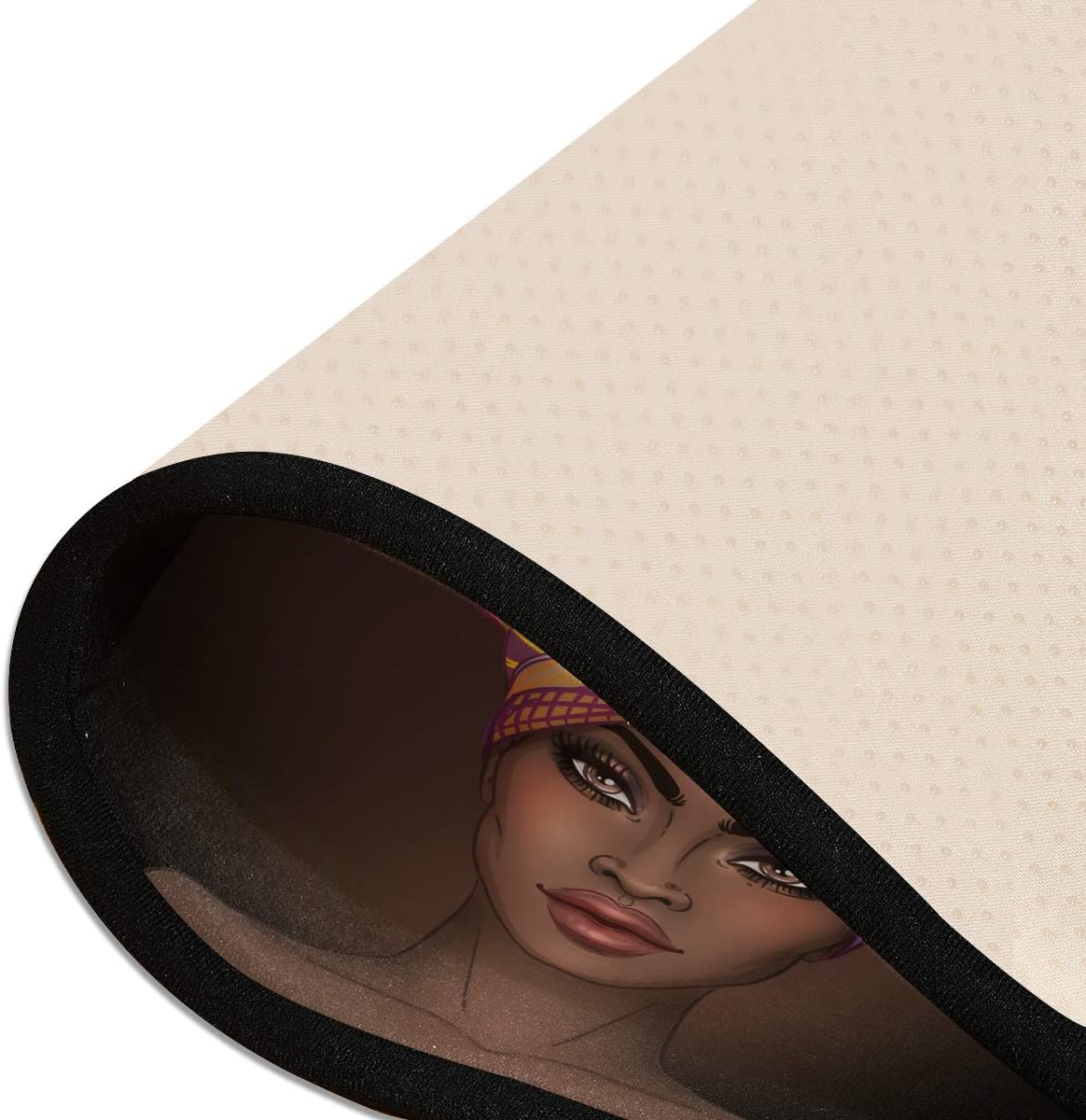 African American Woman Runner Rug Floor Mat Non-Skid Kitchen Rug Soft Area Rug for Bathroom Entryway Hallway Dining Living Room