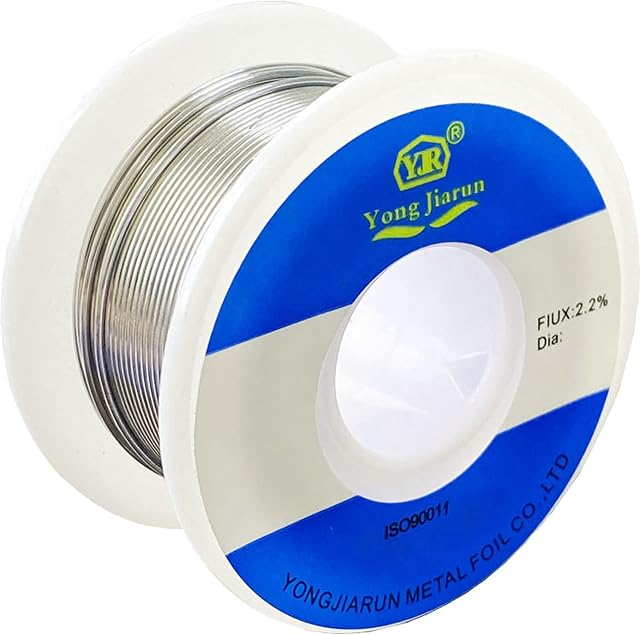 Retoo 50 g cyna do lutowania z topnikiem 1 mm z bezołowiowym lutem i rdzeniem kalafonii, Sn99 Cu0,7, drut lutowniczy do majsterkowania i lutowania elektrycznego, na rolce, szpula do lutowania