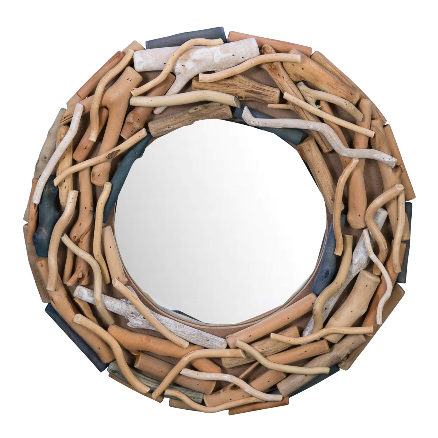 Beachcombers Driftwood Edged Wall Mirror Multi