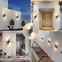 KUKAK LED Kültéri-Beltéri Fali Lámpa, 10W, IP65 Vízálló, 3000K Meleg Fehér, Modern Fel-Le Világító Dekoratív Alumínium Falikar Kertbe, Nappa 6
