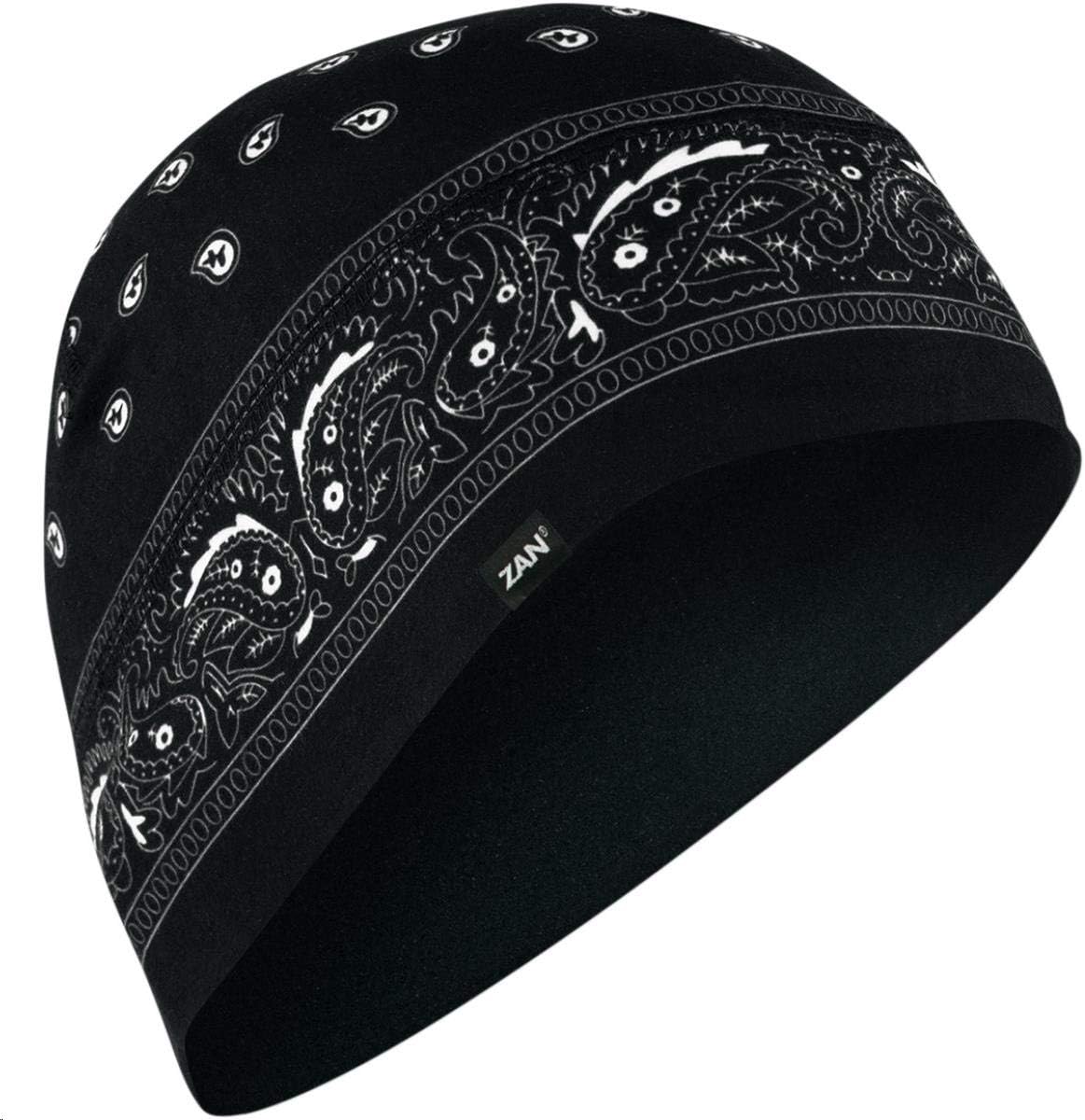 Zanheadgear® Helmet Liner/Beanie SportFlex® Series Black Paisley
