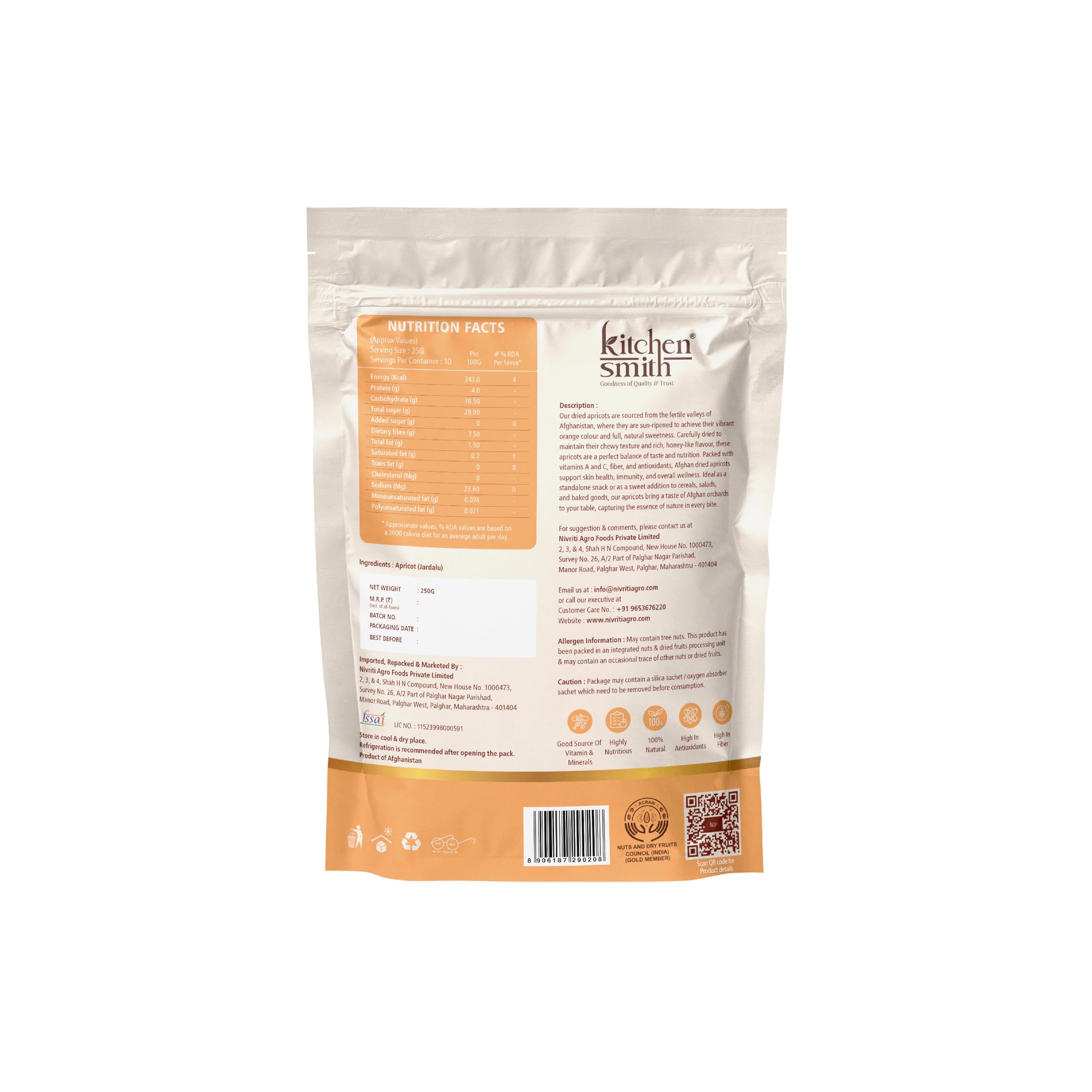 KitchenSmith Apricot Jardalu - Pack of 3 (250gm Each) | Exotics Dry Fruits | Seedless Jardalu | Naturally Sourced, No Added Sugar, Rich In Vitamins & Juicy - Image 7 thumbnail