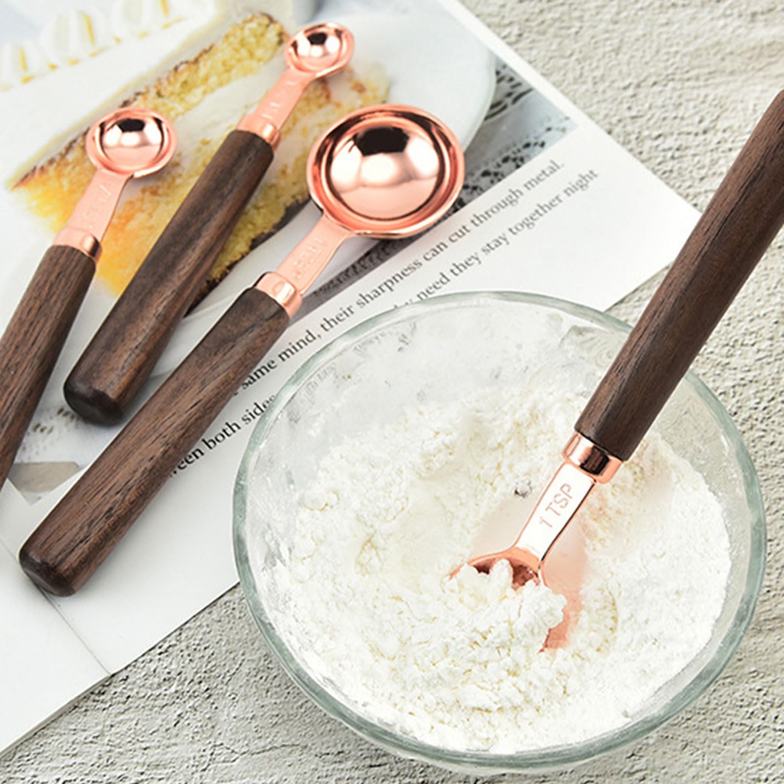 8 cucharadas pequeñas de acero inoxidable, cucharas medidoras de café de cocina, cucharas de metal, para té, azúcar, herramienta de cocina