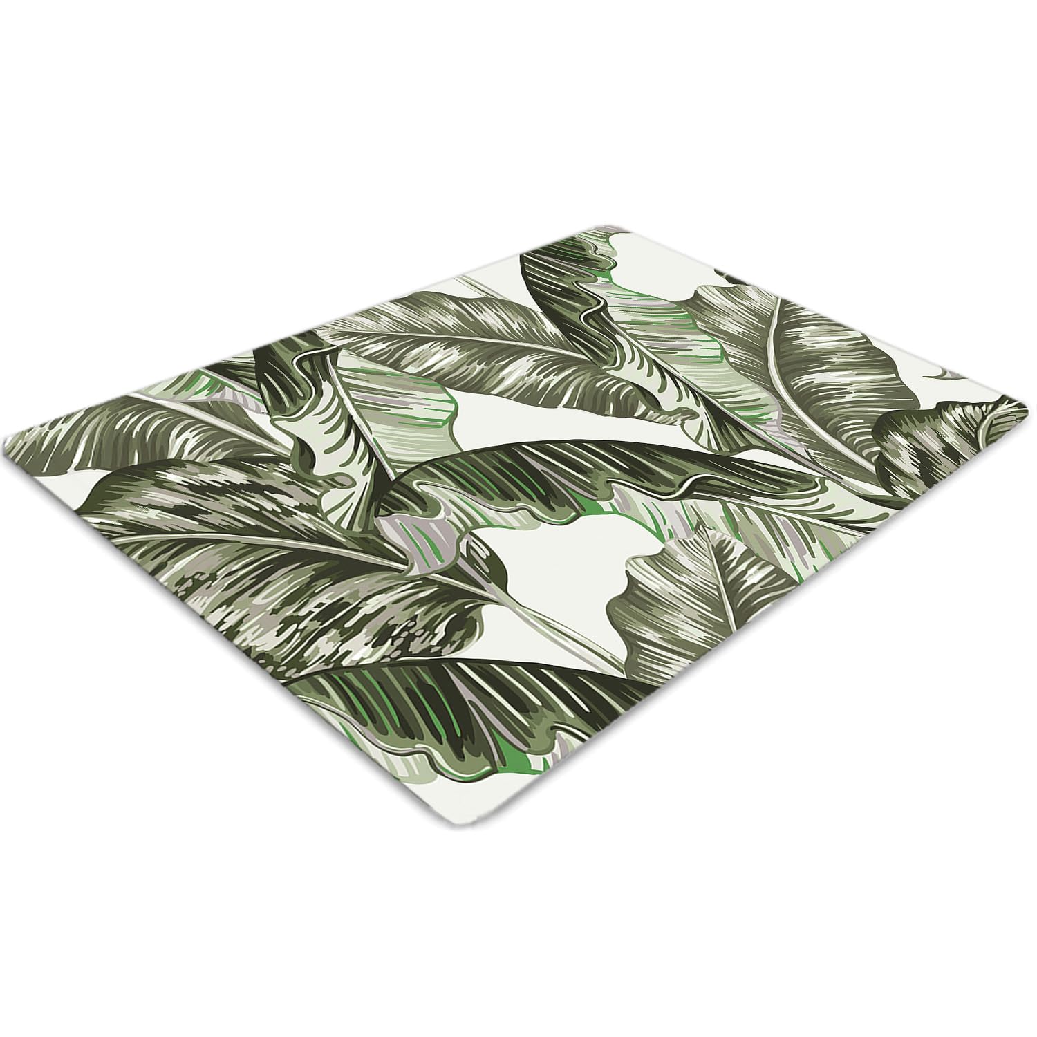 Protezione per Sedie a Rotelle 100x70 cm Rettangolare per Ufficio a Casa Antiscivolo Protezione di Pavimenti Resistente ai Danni PVC Vinile Facile da Pulire Impermeabile - foglie di banano